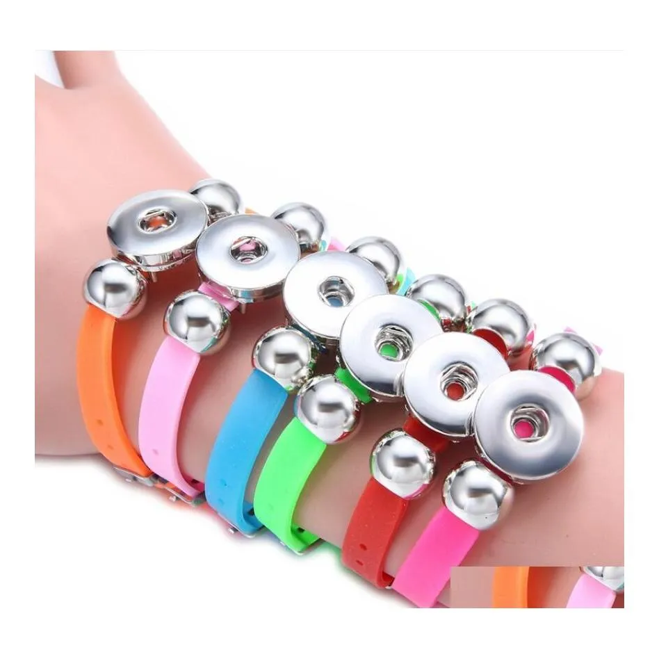 Bracelets de charme noosa snap bracelete j￳ias doces colorido pl￡stico sile lixo pulseira fit diy 18mm snaps entrega dhmwm