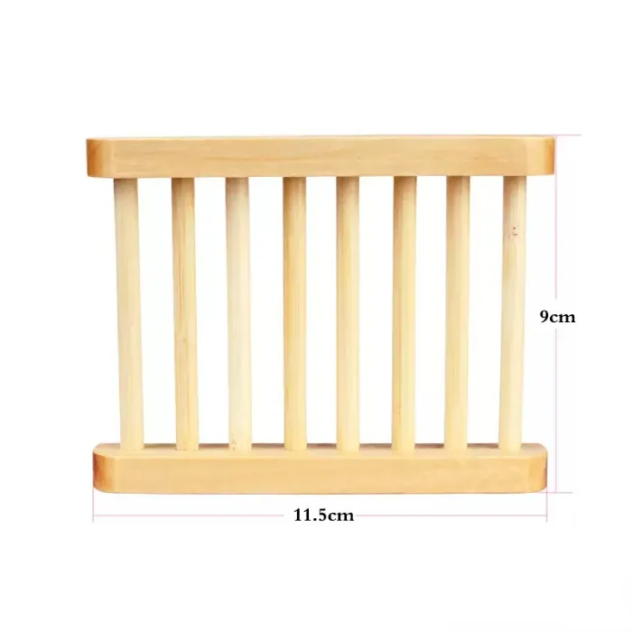 Natural Bamboo Wooden Soap Dishes Wood Soaps Tray Holder Storage Rack Plate Box Container for Bath Shower Bathroom 11.5*9cm HH7-833