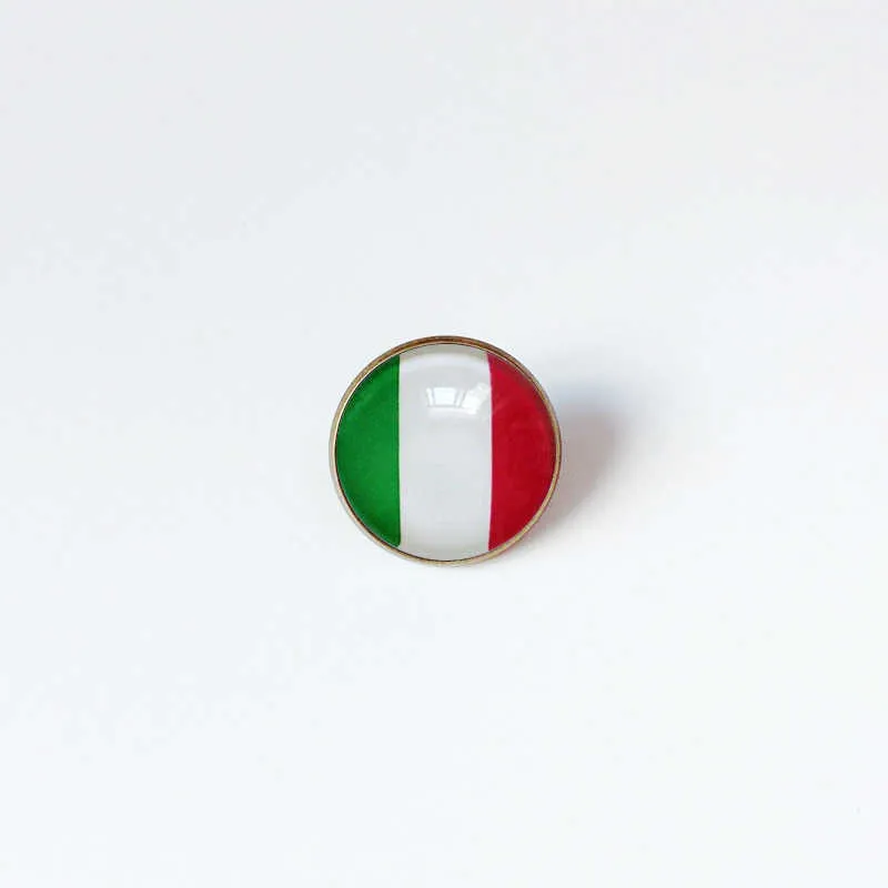 Partys Spilla con bandiera nazionale italiana Coppa del mondo Spilla da calcio Banchetti di alta classe Regalo per feste Decorazione Distintivo in metallo commemorativo in cristallo