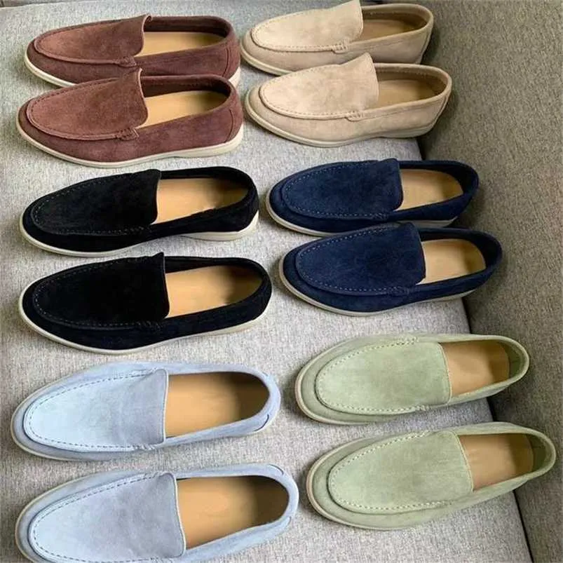 Designer Loropiana Charms Shoes LP Pure Shoes Italian Sheep Suede Loafers Flat Botts Casual For Menirrs