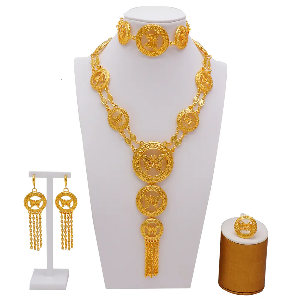 Exquisite Arabic Dubai Wedding Jewelry Set For Women Stunning Gold Color Necklace And Earrings From Xue08 7.56 DHgate.Com