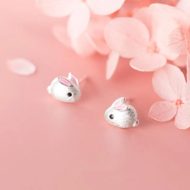 Saplama küpe obear tatlı sevimli küçük pembe fare sıçan kadınlar siver kaplama kız düğün takı hediyesi