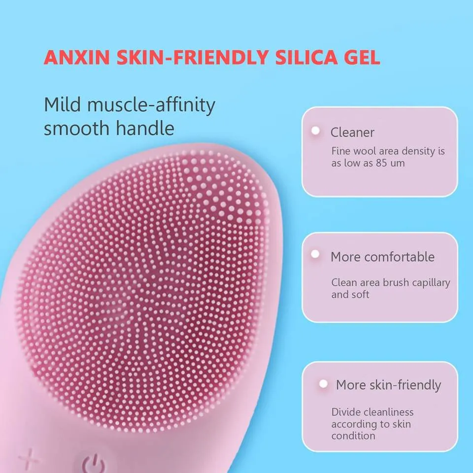 Spazzola per il viso elettrica in silicone - Massaggiatore delicato per la pulizia della pelle per uomini e donne, Scrubber anti-acne con benefici per la cura della pelle