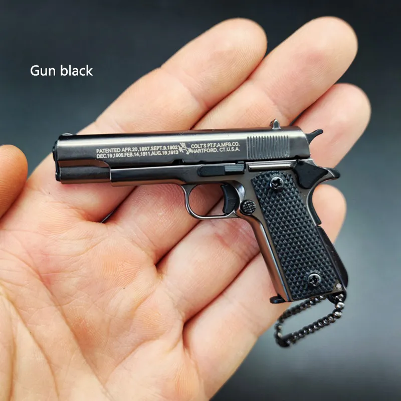 Kaliteli Metal Toys Toys Gun 1911 Çıkarılabilir Minyatür Model 1: 3 Anahtarlık Zanaat Kolye Erkekler Doğum Günü Hediyeleri 1640