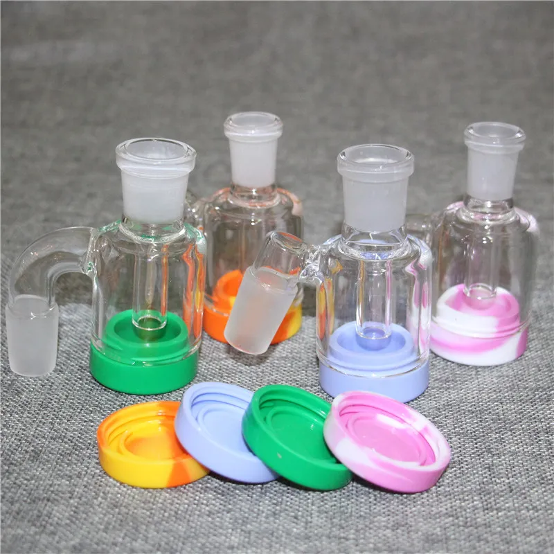 Coicker de 3,2 pouces en verre de cendres en silicone récipient avec des tuyaux d'eau de 14 mm de 18 mm