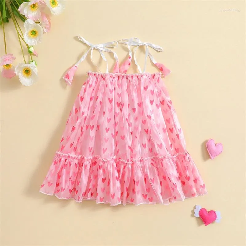 Robes de fille enfant en bas âge bébé princesse anniversaire été belle sans manches imprimer hors épaule robe a-doublée Tulle fronde