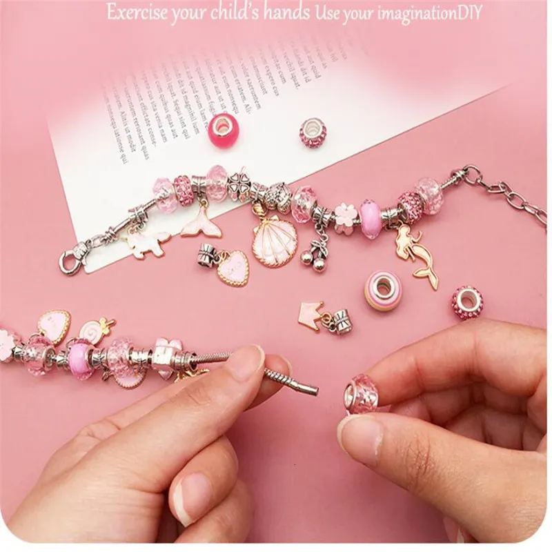 Breast Cancer Charm Bracelets Jewelry Making Kit Bracelet Necklace