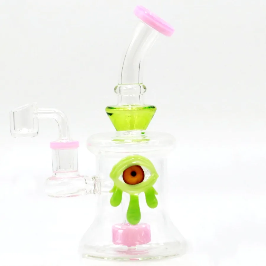 Hookah Solid Base Water drop eye Decoration Heady Glass Bong Water Pipe Dab Rig Cigar with female Quartz Banger Smoking set