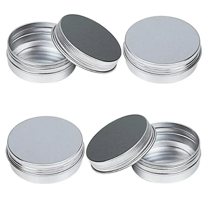 100pcs Empty Aluminum Lip Balm Containers Cosmetic Cream Jars Bottle Round Candle Metal Box with Screw Lids for Cosmetics Wholesale