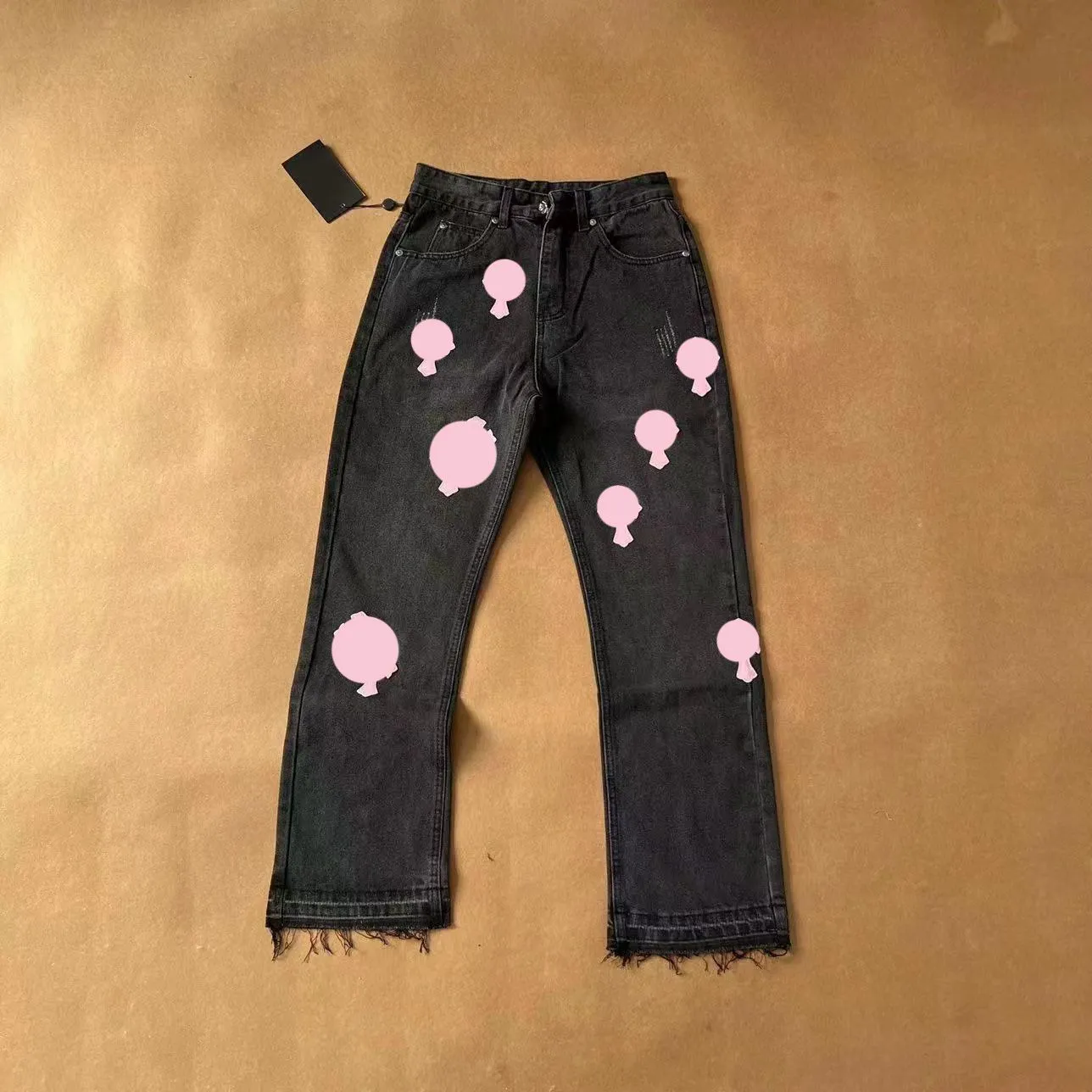 Marche famose Chromees Hearts Designer Uomo Chromees Hearts Jeansmake Old Washed Jeans Chrome Pantaloni dritti Lettera a cuore Chromees Hearts