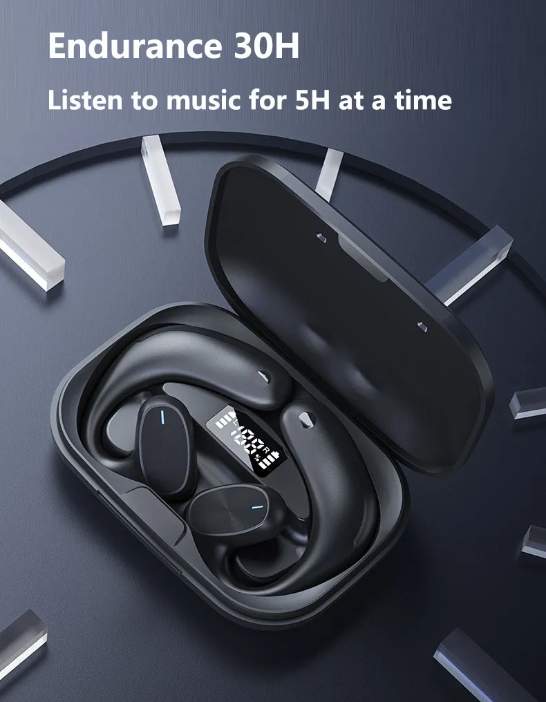 Ambie-auriculares inalámbricos con Bluetooth, cascos deportivos  impermeables IPX5, conducción ósea de la oreja, tipo pendiente