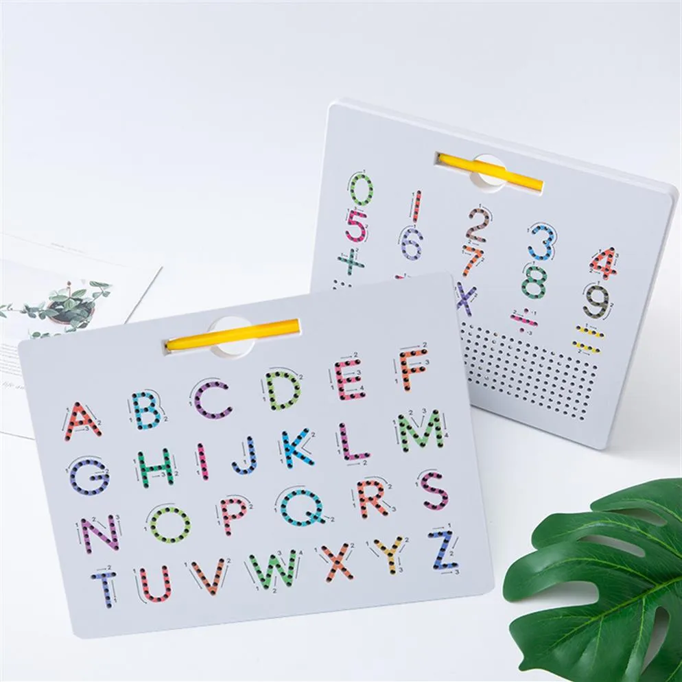 Double Sided Montessori Tracing Board Wooden toy Uppercase & Lowercase  Letters number Educational game toy product