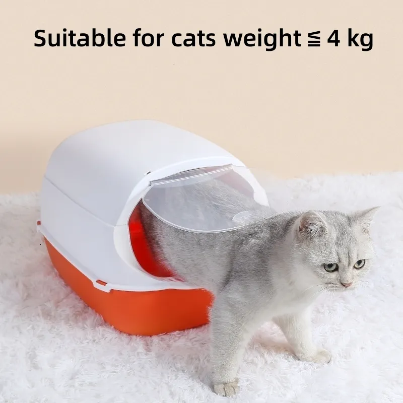 Other Cat Supplies Large Size Litter Box Closed Sandbox Pet Bedpan Toilet Anti-splash s Tray With Spoon Clean Kitty House 230216