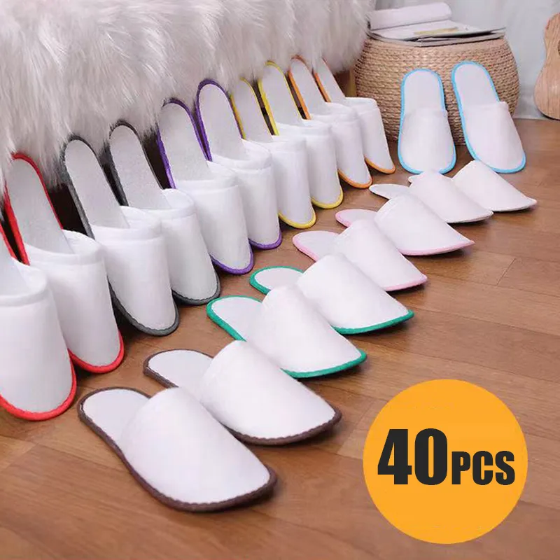 Disposable Slippers 40Pcs Men Women Business Travel Passenger Shoes Home Guest Slipper el Beauty 28cm Indoor 230216