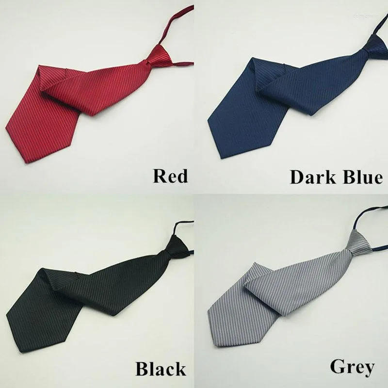 Bow Ties Fashion Zipper For Men/Gravata! 10 CM Business Cravat Solid Blue Color Neckties Convenient Male Neck Tie Black Red