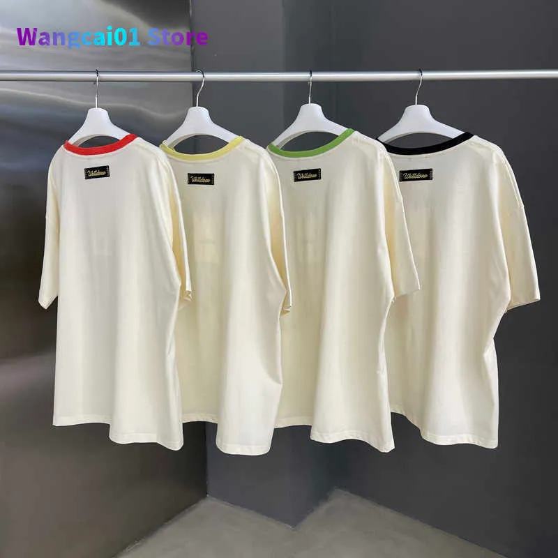 Wangcai01 Camisetas para hombres Spring Summer New We11done camisetas pintadas monstruosas dood impresión dibujos animados mujer de moda casual coup welldone tees 0217h23