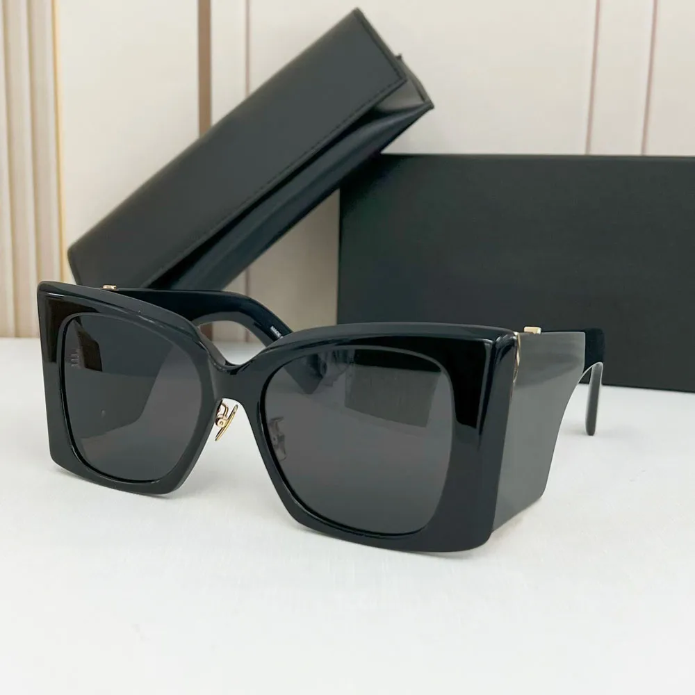 여성용 대형 블랙 블레이즈 선글라스 큰 선글라스 디자이너 Sonnenbrille gafas de sol UV400 Protection Eyewear with Box