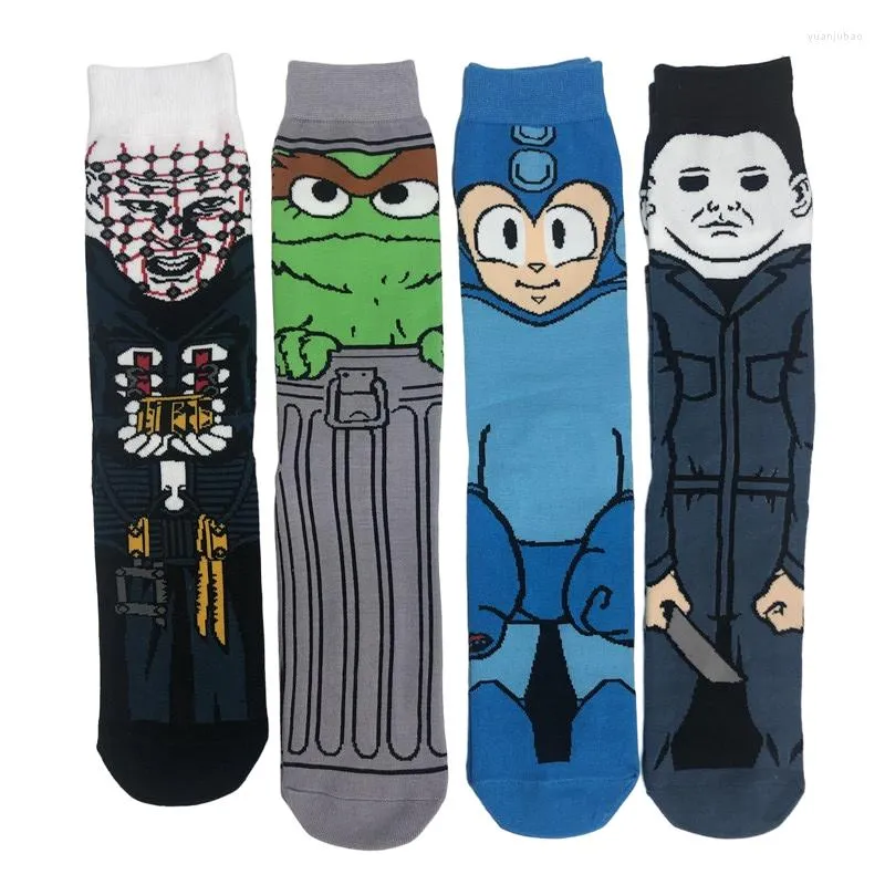 Calzini da uomo Fashion Cartoon Leg Skateboard da uomo Hip Hop Casual Versatile Regalo in cotone alla moda