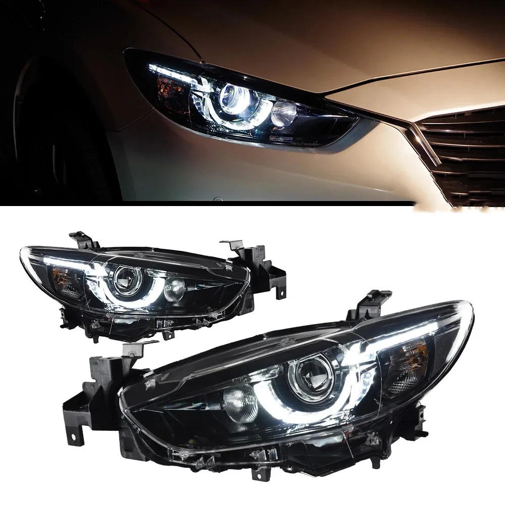 CAR DRL Huvudljusdelar för Mazda 6 Atenza 20 13-20 16 LED-lampor Högstrålen Turn Signal Lights