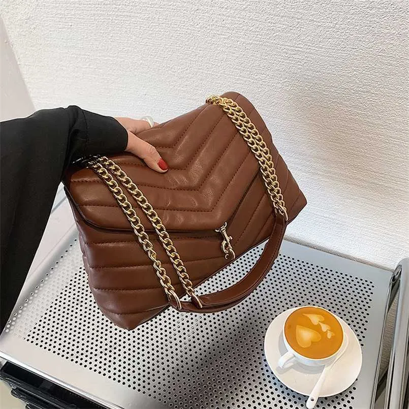 Küçük çanta kadın çanta çok yönlü nakış çizgisi eşkenarcı zincir omuz çantası basit versiyon messenger çanta