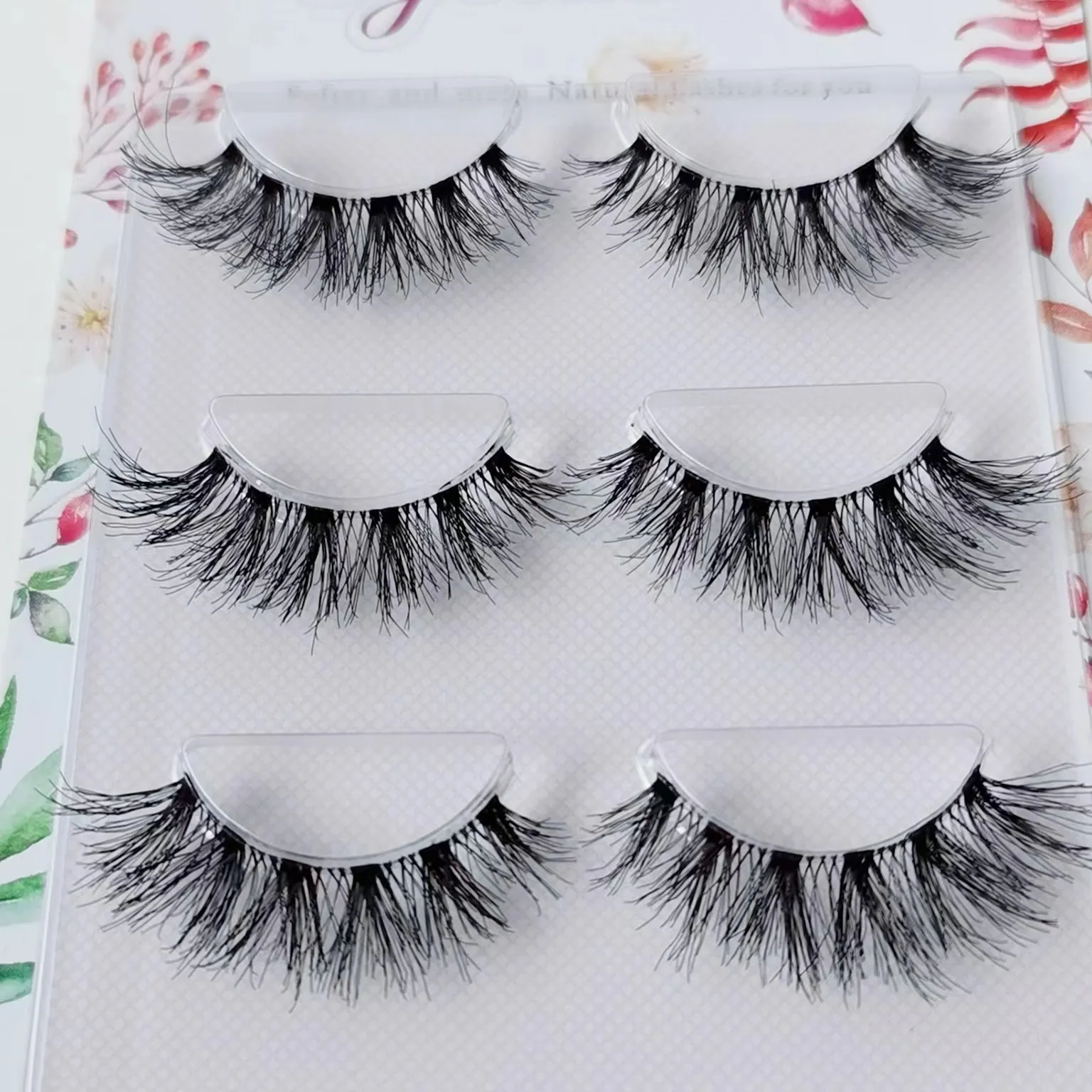 New Wholesale Mink Lashes 5/eyelashes invisible band 3d mink lashes reusable false eyelashes Make Up in Bulk Hotting