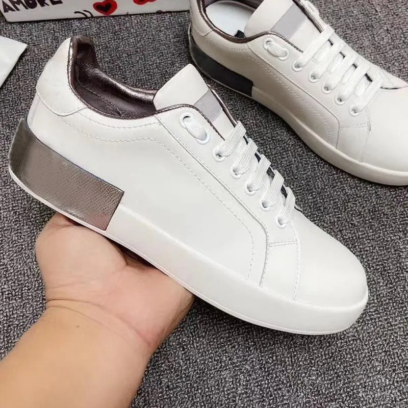 Casual Shoes Lace-Up Sneaker Trainers Woman Shoe Lady Sneakers Platform Men Gym Women Travel Leather Fashion Letters Thick Bottom With Box 100% Cowhide Size 35-45