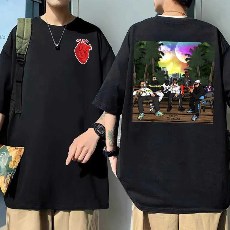 Erkek Tişörtler Le Monde Chico Albüm Pnl QLF Fransızca Rap Bandı Baskı büyük boy tişört erkek kadın moda gündelik tees erkek harajuku pamuk tshirt j230217