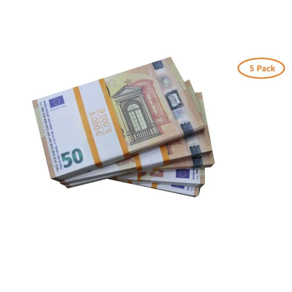 Party Games Crafts New Fake Money Banknote 10 20 50 100 200 US Dollar Euros Realistic Toy Bar Props Copy Valuta Movie Fauxbillet Dharyf85u