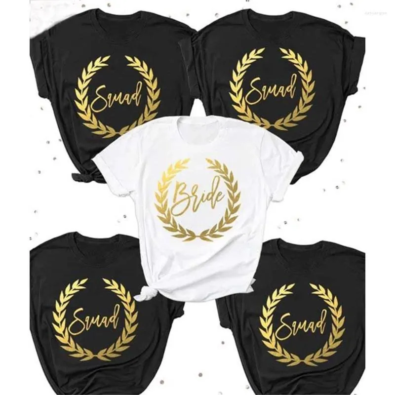 Kvinnors T-skjortor Bachelorette Party Polyester Tees Summer Topps Brud Squad Graphic Women Estetic Casual Fashion Stylish T-shirt