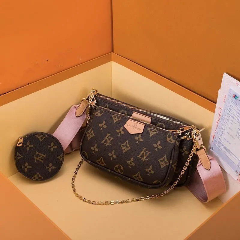 Bolso de mujer de alta calidad, bolso de mano, caja Original, código de fecha, monedero, bolso de mano, bandolera, cuerpo cruzado, número de serie tres en un bolso