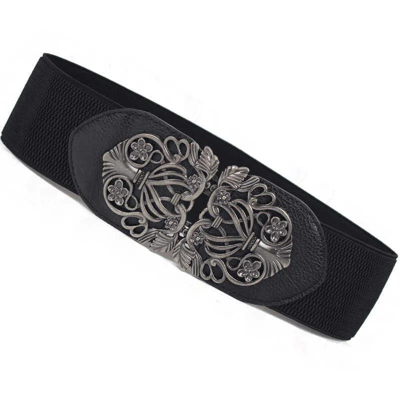 Fashion brand belt retro carved wide belt Women versatile elastic waist seal Womens dress belts casual versatile width 6.0cm wholesale