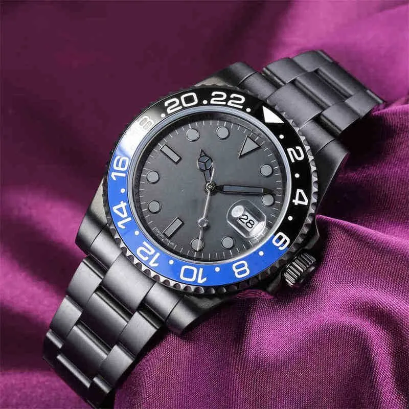 Orologio da polso di lusso 3185 movimento Cronografo da tavolo Dlc Black Diamond Film Dark night quadrante ghiaia