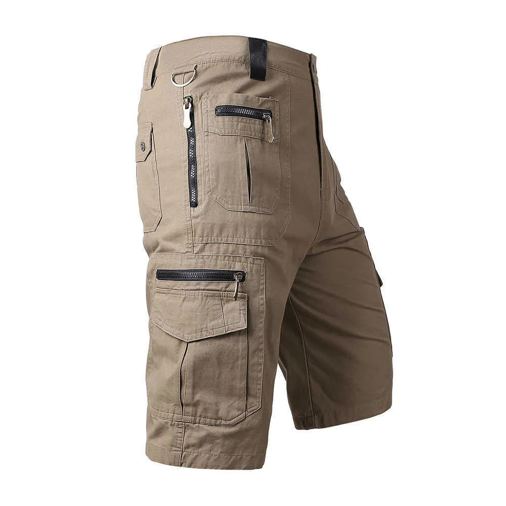 Shorts masculinos de verão masculino de algodão casual shorts macacão de comprimento longo de longa bolso de bolso quente calça militar capri tactical short z0216