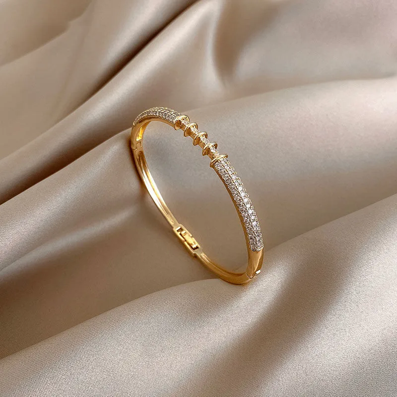 Single Bezel Diamond Thick Bangle – Ali Weiss Jewelry