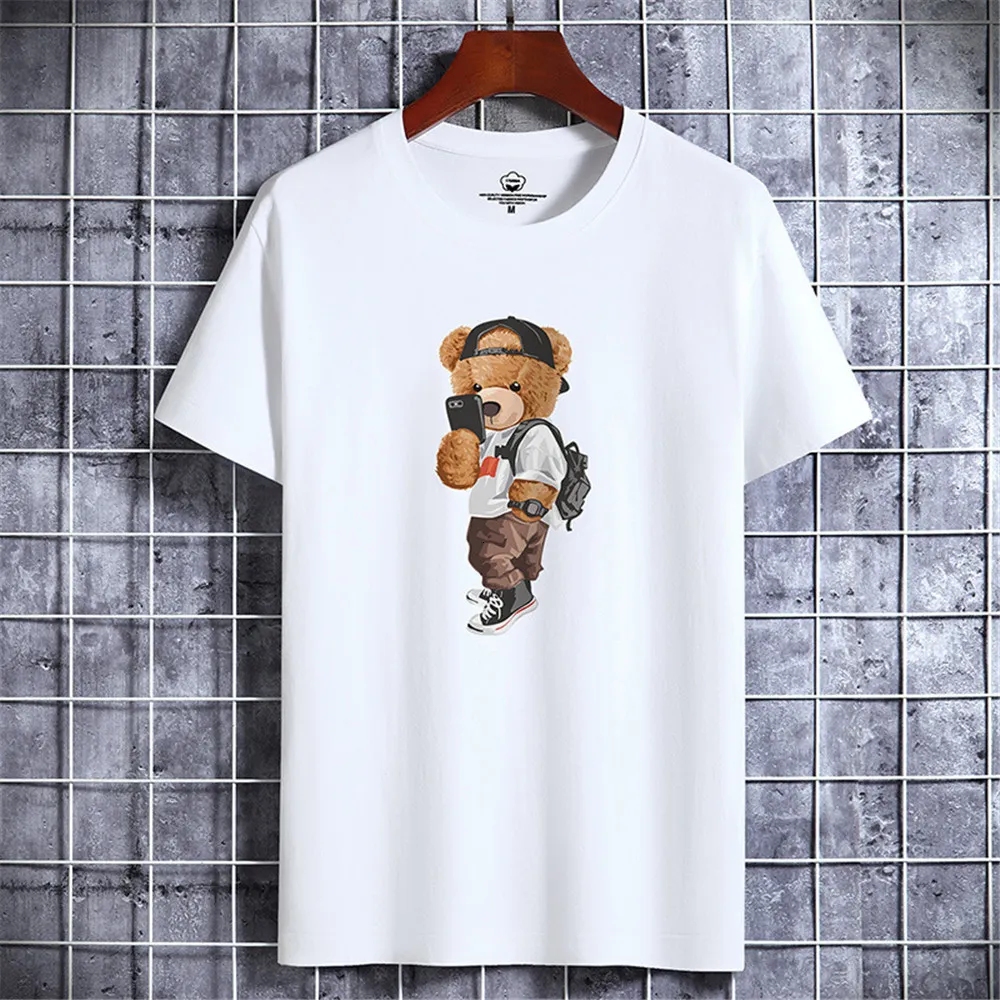 Männer T-Shirts Lustige Bär Harajuku T-shirt Für Männer Sommer T-shirt Kurzarm Kleidung Bequem Täglichen Männlichen 230217