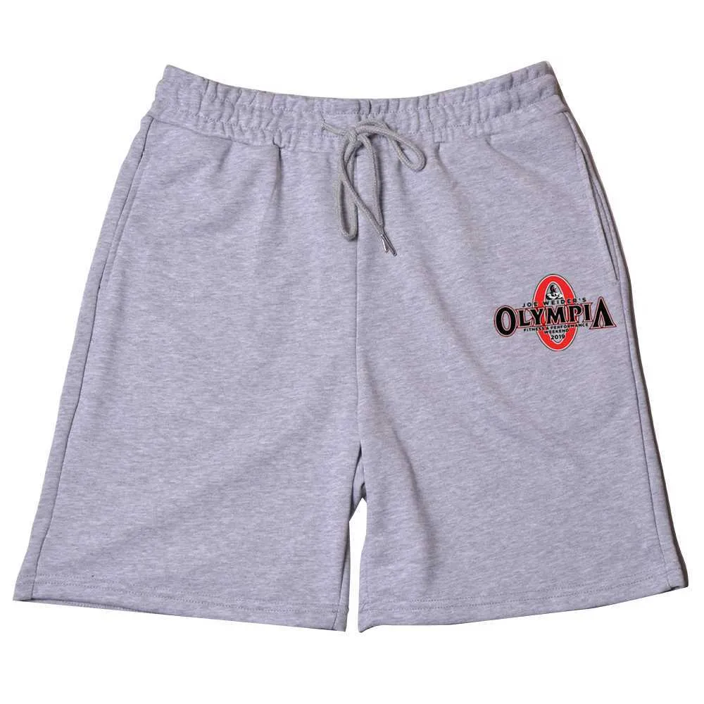 Mäns shorts Nya 2022 Olympia Gym Fitness Mens Casual Shorts Running Short Gym Bomull Tjock Elastisk midja Jogging Sport Men byxor Sweatpants Z0216