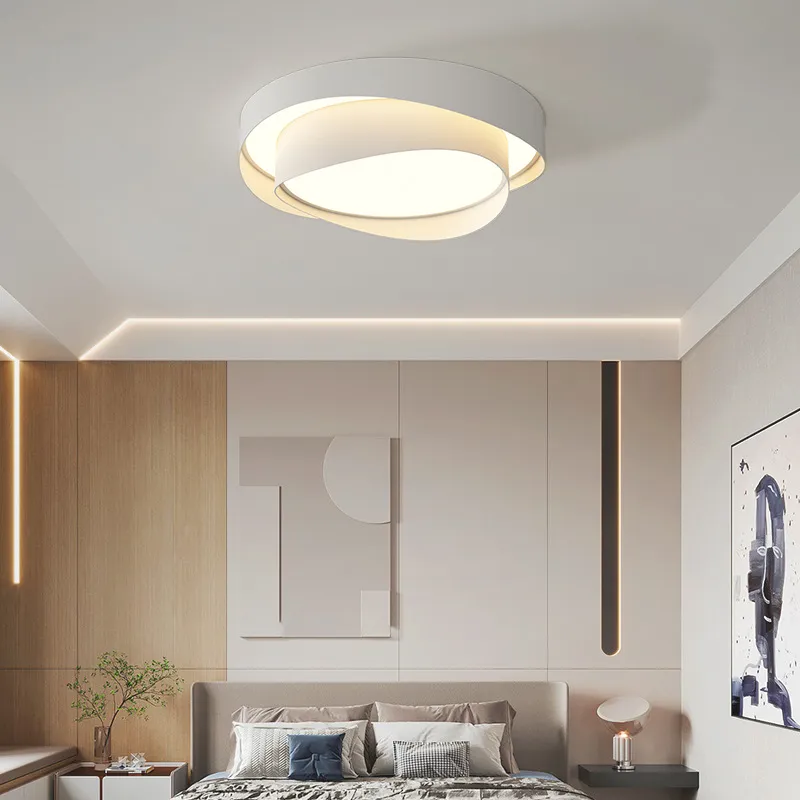 Luces de techo LED modernas para sala de estar, dormitorio, comedor, cocina, candelabro de decoración con Control remoto inteligente redondo nórdico