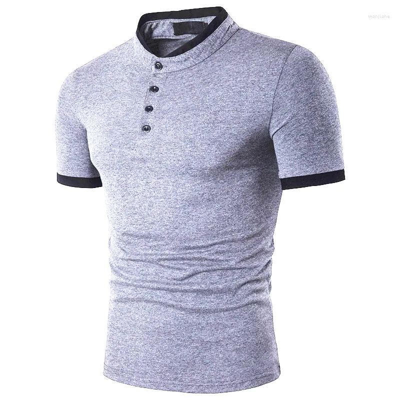 Polo da uomo ZOGAA Marca Polo da uomo 2023 Cotone manica corta Solid Casual Uomo Colletto alla coreana Camicie anti-restringimento Top