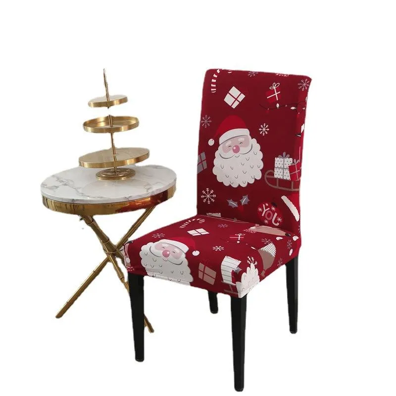 Chair Covers Stretch Christmas One-piece Removable Anti-dirty Slipcover El Year Decoration Dining Seat CoverChair