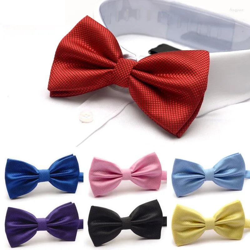 Bow Ties 2023 Fashion Designer Mens Solid Color Wedding Formal Suit Double Fabric Bowtie Business Necktie Butterfly Knot