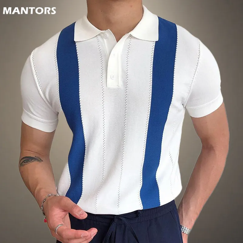 Men's Polos Polos Man Shirt Mens Casual Negócios Blusa Polo Blusa Slim Men Men Short Manga Polo Mens Roupas 35% Algodão 230217