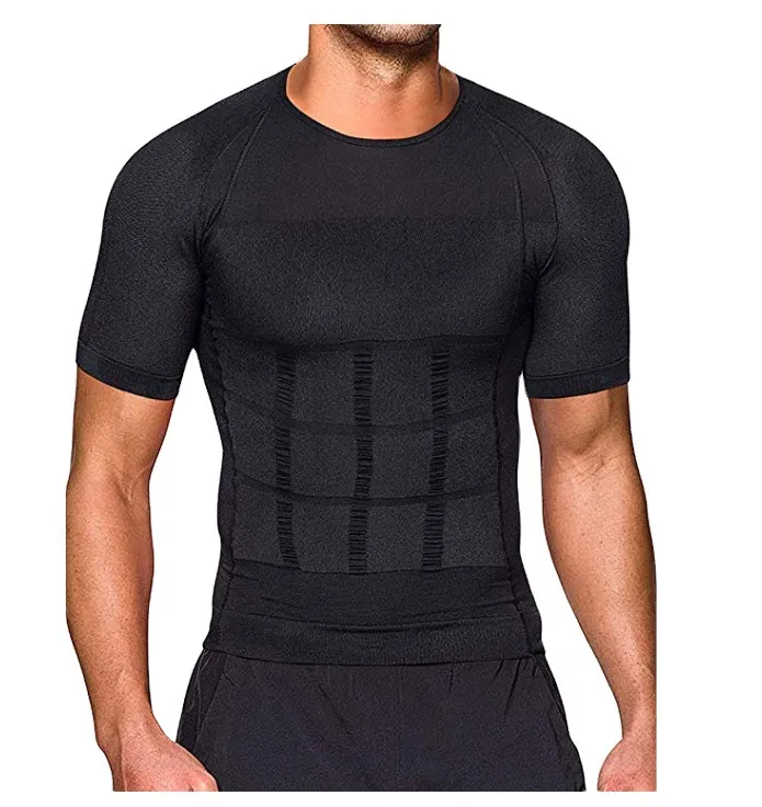 Mens T-shirts Body Slim Lift Body Shapers Korrigerande hållningskjorta Slimmbälte Belly Fat Burning Compression Corset