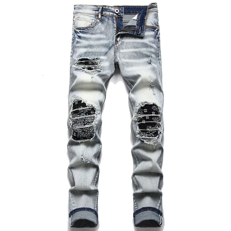 2022 New Fashion Mens Ripped Jeans Men Retro Hole Pants Hip Hop Denim Trouser Male Streetwear High Quality Jeans Dropshipping