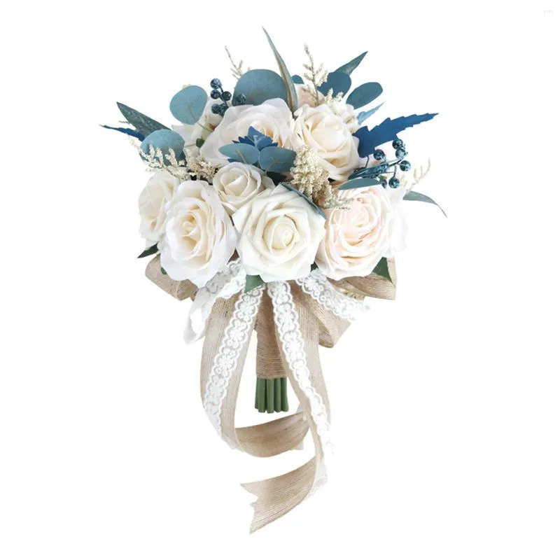 Dekorative Blumen Braut Hochzeit hält Blumenstrauß Braut Hand Brautjungfer Blumenstab für Jubiläumszeremonie