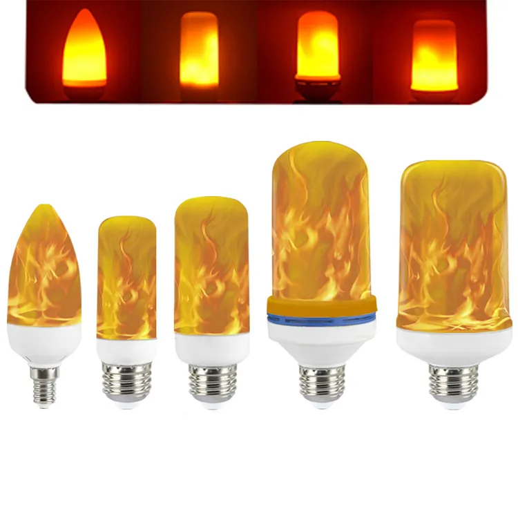 Lâmpada de chama LED lâmpada 3w 5w 7w 3 modos com efeito de de cabeça para baixo E26 E12 E14 Base LED BULLBS BULS