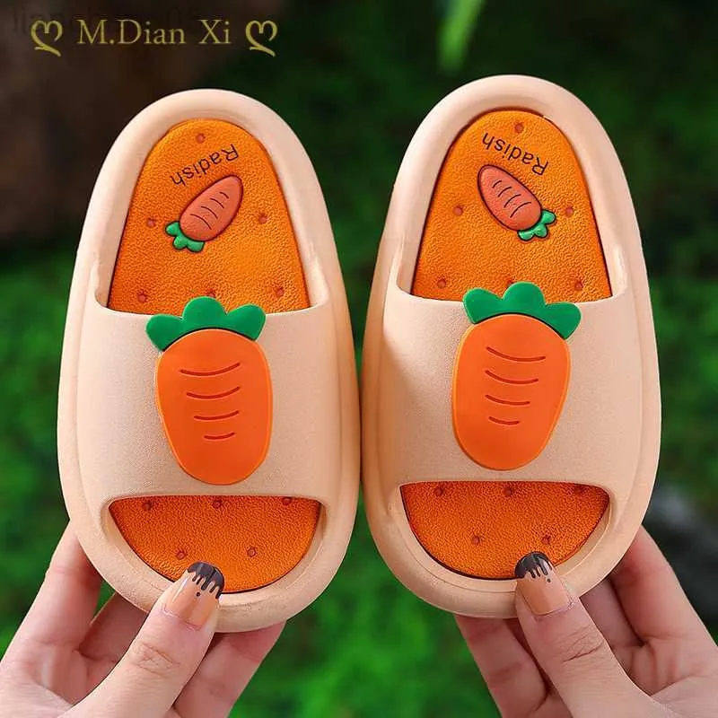 Slipper Kinderlippers Zomermeisjes Home Non-slip badkamer badfruit aardbei schattige baby kinderen sandalen en slippers w0217