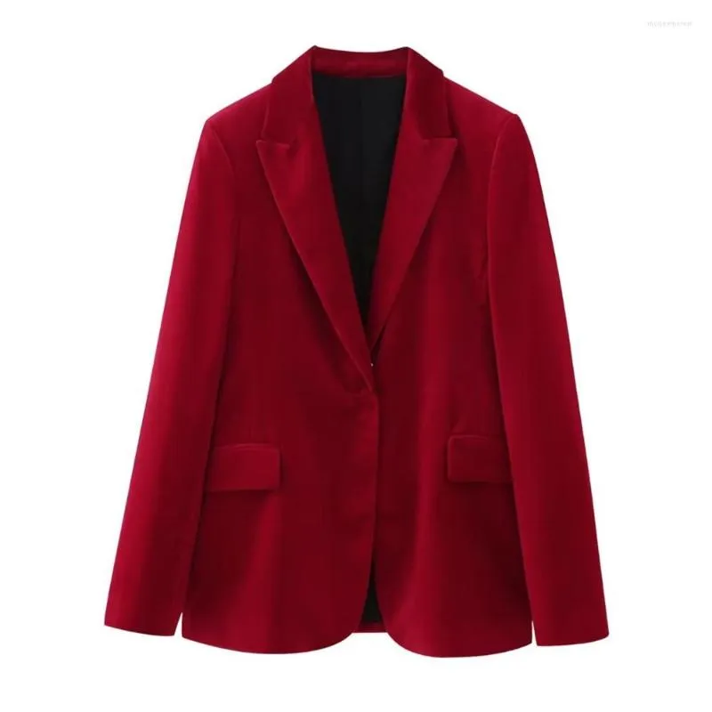 女性のスーツcos lris 2023秋の女性のウェアフリップポケットベルベットラペルで飾られた長袖のルーズスーツジャケット9034722