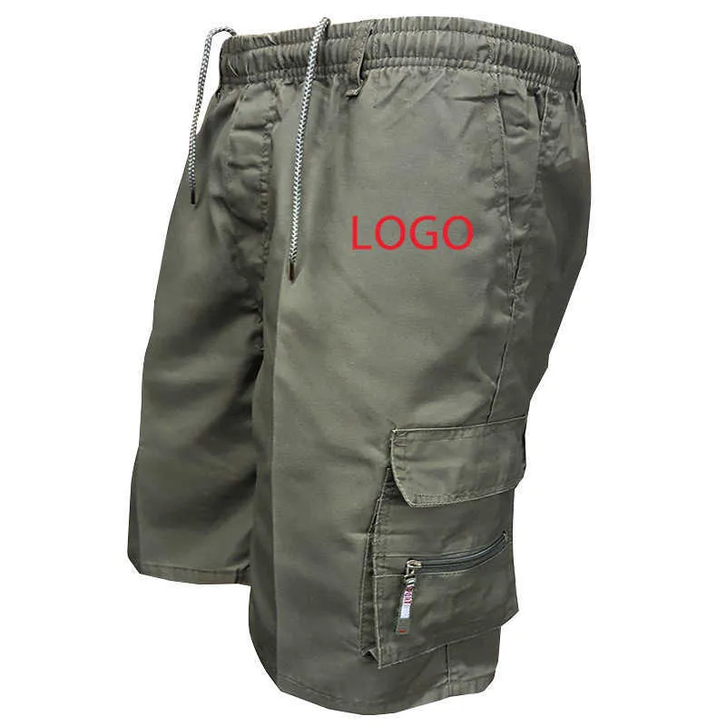 Shorts pour hommes Custom Men Cargo Short 2022 Marque d'été Bermuda Army Pantalon militaire Homme MultiPocket Five Point Pant DIY Votre Z0216