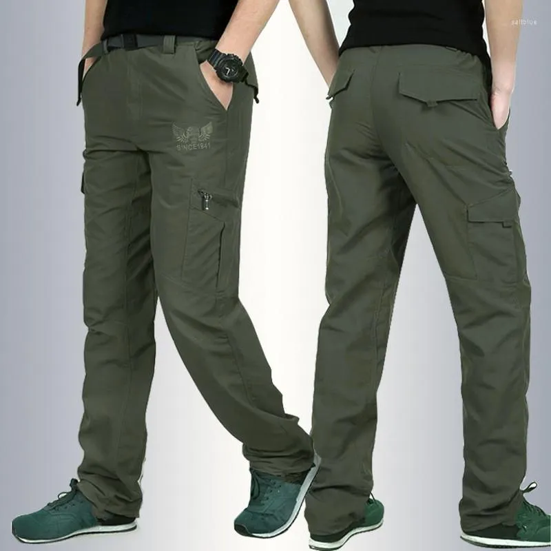 Men's Pants Men's Military Cargo Thin Summer Casual Stretch Quick Dry Breathable Trousers Lightweight Joggers Tactical Army Work