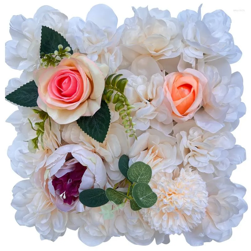 Decorazione per feste Pannelli di fiori di seta da parete con rose artificiali per decorazioni di nozze Sfondo di compleanno per baby shower Natale personalizzato